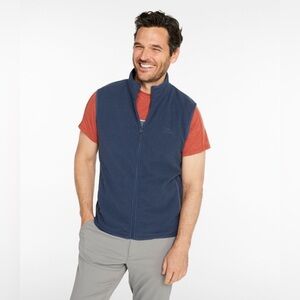 L.L Bean Men's Blue Polartec Fleece Full Zip Vest Size Med #0ALA7 Pockets